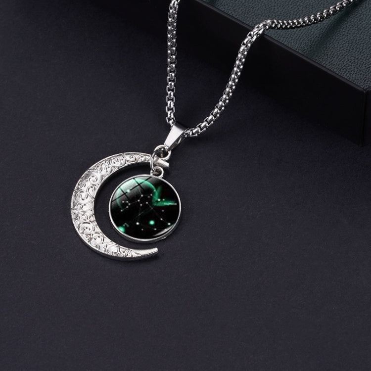 Luminous Zodiac Moon Titanium Steel Necklace Personalized Moon Pendant, Necklace Sagittarius, Necklace Aquarius, Necklace Capricorn, Necklace Pisces, Necklace Aries, Necklace Taurus, Necklace Gemini, Necklace Cancer, Necklace Leo, Necklace Virgo       ...
