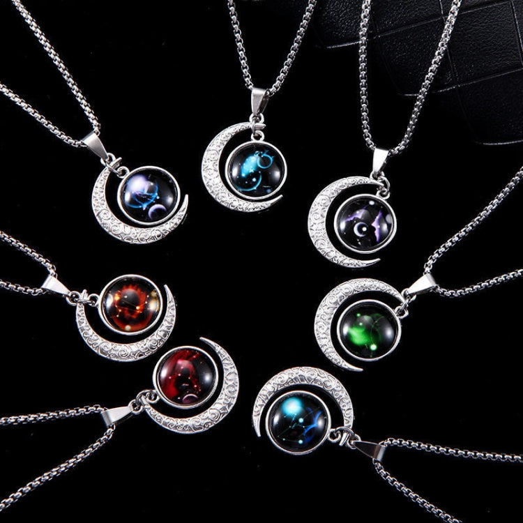 Luminous Zodiac Moon Titanium Steel Necklace Personalized Moon Pendant, Necklace Sagittarius, Necklace Aquarius, Necklace Capricorn, Necklace Pisces, Necklace Aries, Necklace Taurus, Necklace Gemini, Necklace Cancer, Necklace Leo, Necklace Virgo       ...