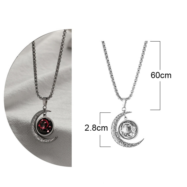 Luminous Zodiac Moon Titanium Steel Necklace Personalized Moon Pendant, Necklace Sagittarius, Necklace Aquarius, Necklace Capricorn, Necklace Pisces, Necklace Aries, Necklace Taurus, Necklace Gemini, Necklace Cancer, Necklace Leo, Necklace Virgo       ...