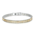 Sparkling Cubic Zirconia Bracelet Gold Plated Copper Jewelry, YIB055-17LCP, YIB055-19LCP, YIB055-17LVT, YIB055-19LVT
