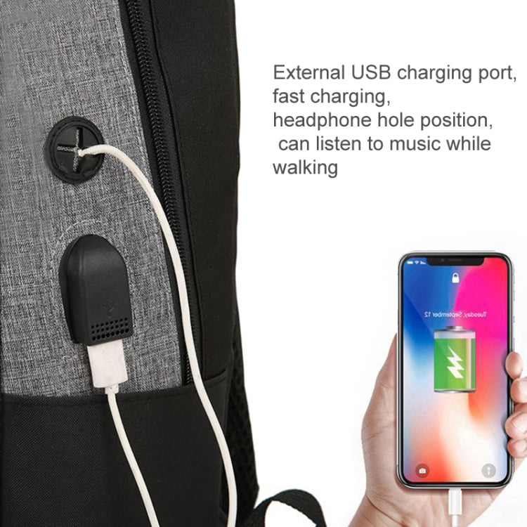3 In 1 Computer Shoulder Bag Oxford Cloth Schoolbag Multifunctional USB Business Bag