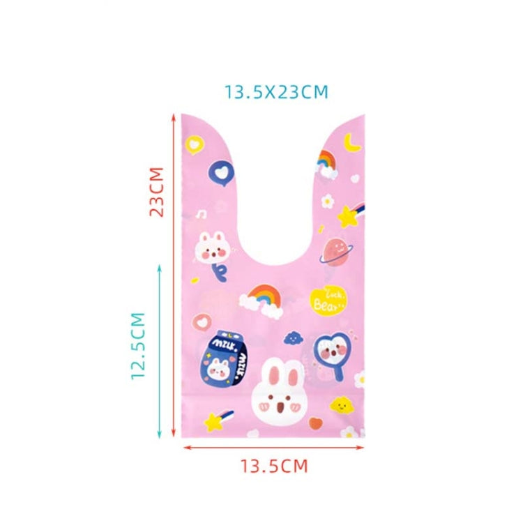1bag Candy Packaging Bags Baking Biscuit Gift Bags, Green Scarf Bear, Space Rabbit, Red Snow Carnival, Strawberry Flower, Red Scarf Bear, Blue Bunny Girl, Pink Rabbit Flower, Fresh Flower, Colorful Abstract Strip, Green White Cat, Red Fried Egg        ...