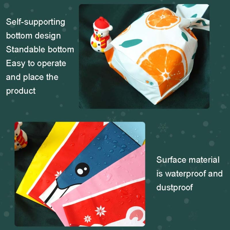 1bag Candy Packaging Bags Baking Biscuit Gift Bags, Green Scarf Bear, Space Rabbit, Red Snow Carnival, Strawberry Flower, Red Scarf Bear, Blue Bunny Girl, Pink Rabbit Flower, Fresh Flower, Colorful Abstract Strip, Green White Cat, Red Fried Egg        ...