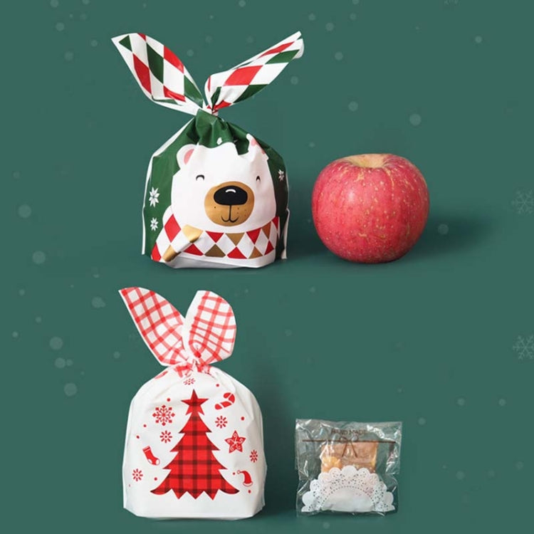 1bag Candy Packaging Bags Baking Biscuit Gift Bags, Green Scarf Bear, Space Rabbit, Red Snow Carnival, Strawberry Flower, Red Scarf Bear, Blue Bunny Girl, Pink Rabbit Flower, Fresh Flower, Colorful Abstract Strip, Green White Cat, Red Fried Egg        ...