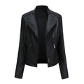Women Short Leather Jacket Slim Jacket Motorcycle Suit, S, M, L, XL