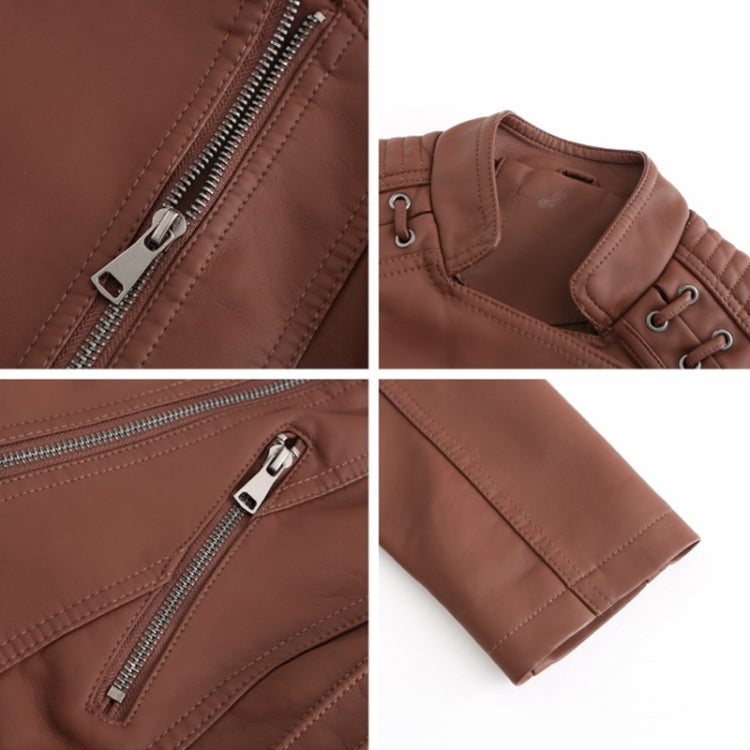 Women Short Leather Jacket Slim Jacket Motorcycle Suit, XXL, XXXL, XXXXL