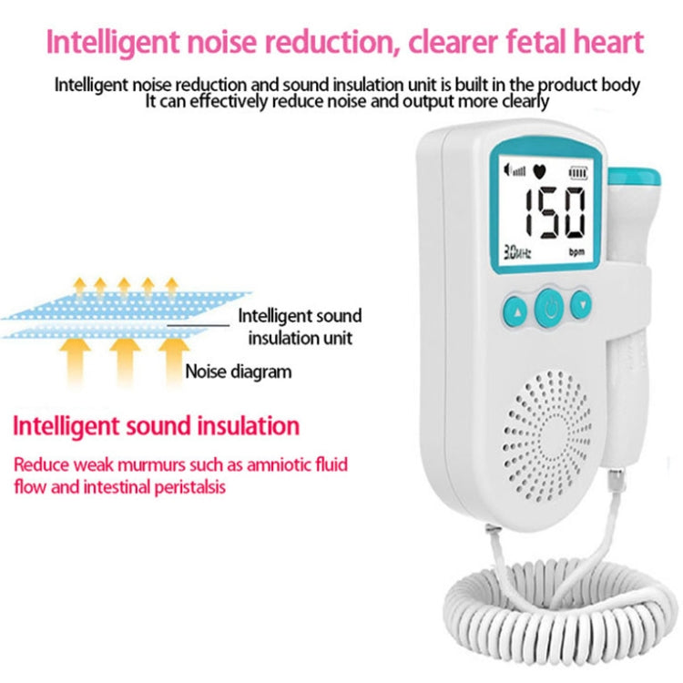 B3 Home Doppler Ultrasound Handheld Fetal Heart Pregnant Women Fetal Heart Monitor, B3(Pink), B3(Green), B3(Blue)