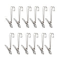 With Long Tail Clothes Drying Clip Stainless Steel Ribbon Hook Hanging Clip, 12pcs Stainless Steel