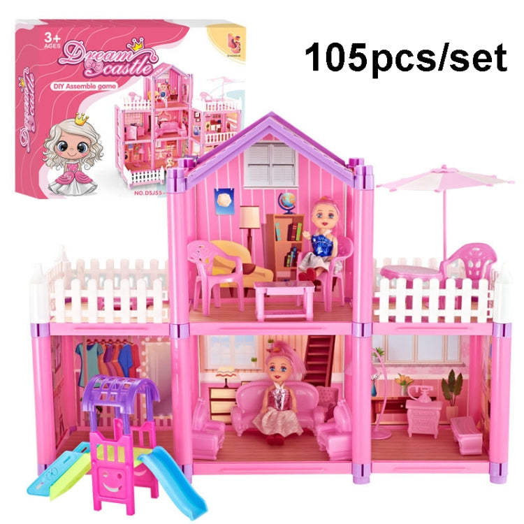 DSJ55-C 220pcs /Set Children Passing Domestic Toy Doll House Princess Castle Set Simulation Disguise House, DSJ55-1 105pcs/set, DSJ55-2 126pcs/set, DSJ55-3 149pcs/set, DSJ55 162pcs/set, DSJ55-B 214pcs/set, DSJ55-C 222pcs/set, DSJ55-A 274pcs/set