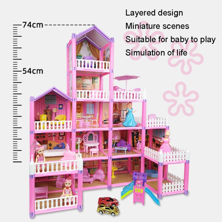 DSJ55-C 220pcs /Set Children Passing Domestic Toy Doll House Princess Castle Set Simulation Disguise House, DSJ55-1 105pcs/set, DSJ55-2 126pcs/set, DSJ55-3 149pcs/set, DSJ55 162pcs/set, DSJ55-B 214pcs/set, DSJ55-C 222pcs/set, DSJ55-A 274pcs/set