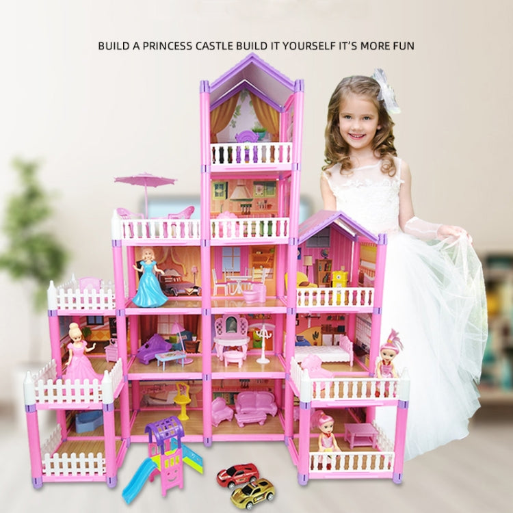 DSJ55-C 220pcs /Set Children Passing Domestic Toy Doll House Princess Castle Set Simulation Disguise House, DSJ55-1 105pcs/set, DSJ55-2 126pcs/set, DSJ55-3 149pcs/set, DSJ55 162pcs/set, DSJ55-B 214pcs/set, DSJ55-C 222pcs/set, DSJ55-A 274pcs/set