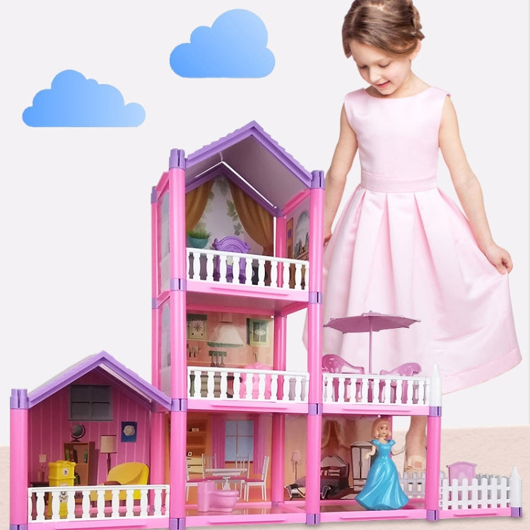 DSJ55-C 220pcs /Set Children Passing Domestic Toy Doll House Princess Castle Set Simulation Disguise House, DSJ55-1 105pcs/set, DSJ55-2 126pcs/set, DSJ55-3 149pcs/set, DSJ55 162pcs/set, DSJ55-B 214pcs/set, DSJ55-C 222pcs/set, DSJ55-A 274pcs/set