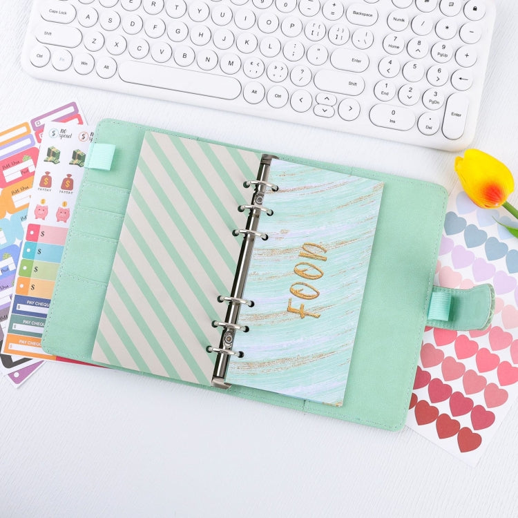 A6 Crocodile Pattern PU Leather Loose-Leaf Binder Budget Notebook Cash Envelope Organizer, Crocodile Pattern (Pink), Crocodile Pattern (Glaze Blue), Crocodile Pattern (Rock Gray), Crocodile Pattern (Bean Green), Crocodile Pattern (Warm White)