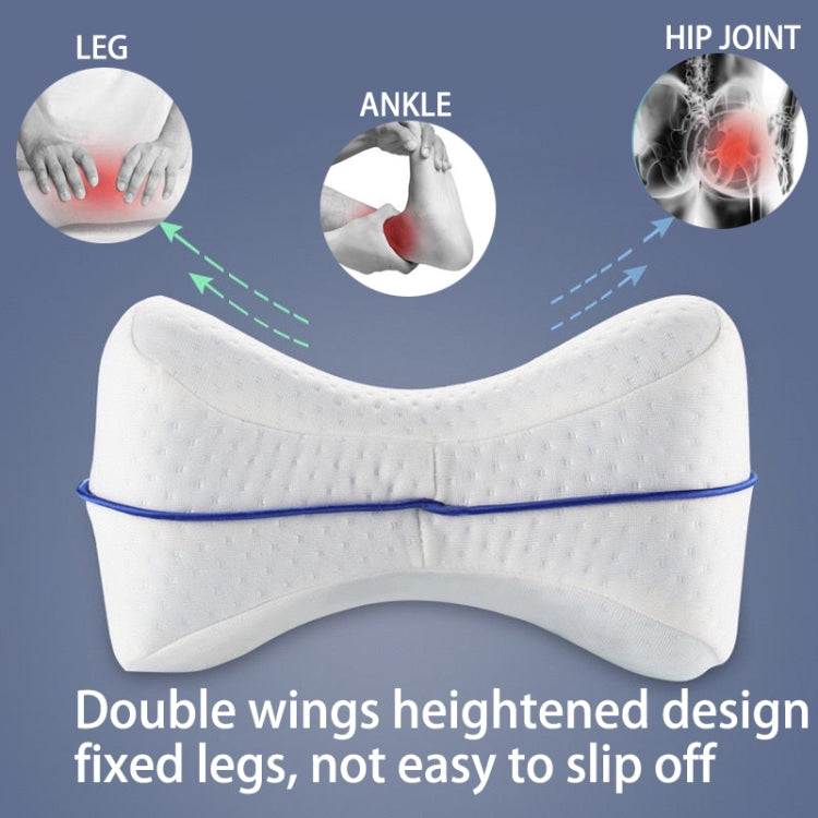 Body Memory Cotton Leg Pillow Sleeping Orthopedic Sciatica Back Hip Joint for Pain Relief, Heart White Inner, Heart Blue Inner