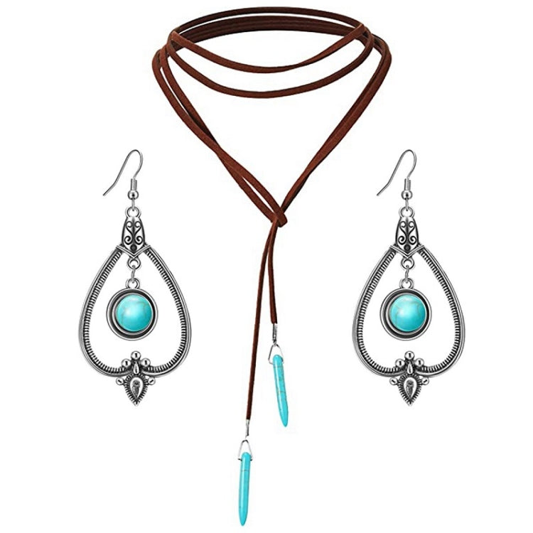 Bohemian Turquoise Natural Stone Sweater Vintage Pendant, Model:, Necklace Ear Ring Set, Two-pointed Necklace, N2111-11 Earrings Accessories, N211-12 Leaf Neck Chain, N2111-13 Three Stones, N2111-14 Eight Stones, N211-15 Circle, Leather Bracelet       ...