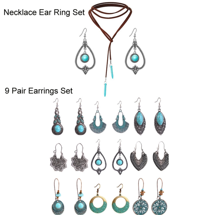 Bohemian Turquoise Natural Stone Sweater Vintage Pendant, Model:, Necklace Ear Ring Set, Two-pointed Necklace, N2111-11 Earrings Accessories, N211-12 Leaf Neck Chain, N2111-13 Three Stones, N2111-14 Eight Stones, N211-15 Circle, Leather Bracelet       ...