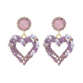Love Silver Needle Earrings Simple Earrings, E2109-12 Purple Diamond, E2109-13 White Diamond, E2112-9 Gold Asymmetric Love, E2112-10 White K Asymmetric Love