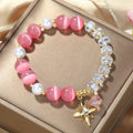 Crystal Beaded Bracelet Ladies Natural Crystal Bracelet, S2207-1 AB Transparent, S2204-1 Pink, S2203-5 Purple, S2204-3 Pink Opal, S2204-2 Blue Opal, S2204-6 Orange+Butterfly, S2204-7 White+Butterfly, S2204-5 Pink Opal, S2203-4 Water Blue+Dolphin       ...
