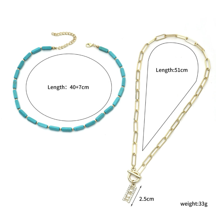 Natural Turquoise Accessories Ladies Jewelry, N2206-5 Bailan Pine Necklace, S2203-11 Bracelet, N2206-6 2pcs/set Rectangular Necklace, 2pcs/set Necklace + Earrings, 3pcs/set Necklace + Bracelet + Earrings