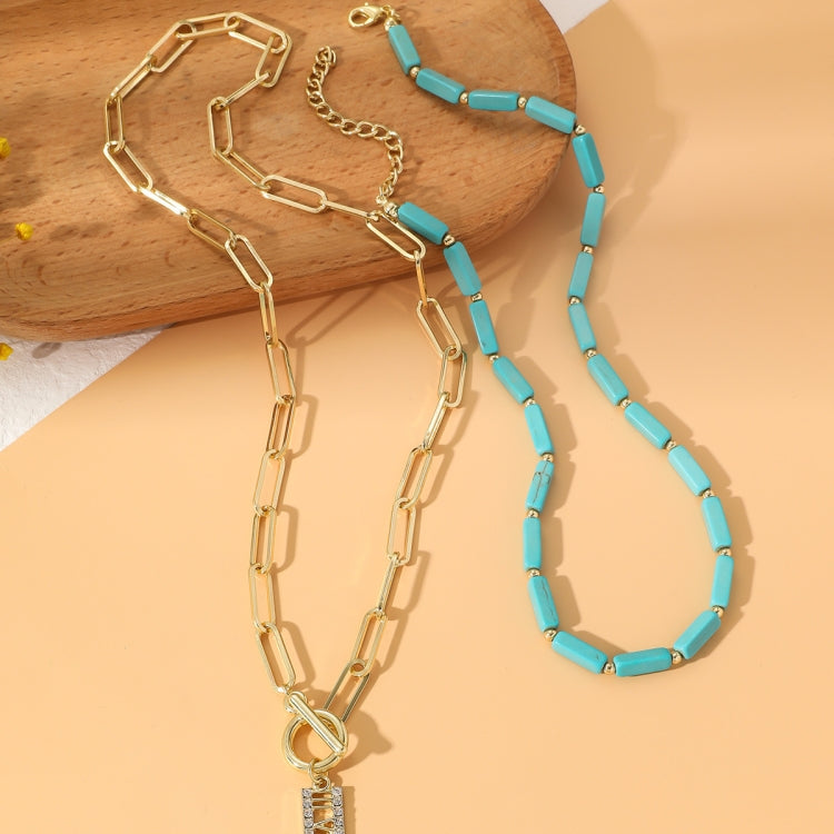Natural Turquoise Accessories Ladies Jewelry, N2206-5 Bailan Pine Necklace, S2203-11 Bracelet, N2206-6 2pcs/set Rectangular Necklace, 2pcs/set Necklace + Earrings, 3pcs/set Necklace + Bracelet + Earrings