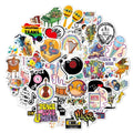 100pcs / 2 Sets Rock Band Sticker Musical Instrument Computer Suitcase Skateboard Decorative Sticker, Rock Band Sticke