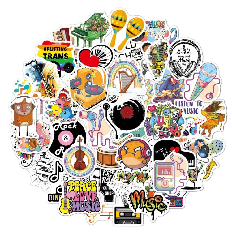 100pcs / 2 Sets Rock Band Sticker Musical Instrument Computer Suitcase Skateboard Decorative Sticker, Rock Band Sticke
