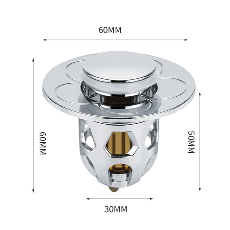 005 Washbasin Bouncing Core Push-type Deodorant Drain Plug, Specification: Rose Gold, Cap, Gray, Silver Gray, Rose Gold