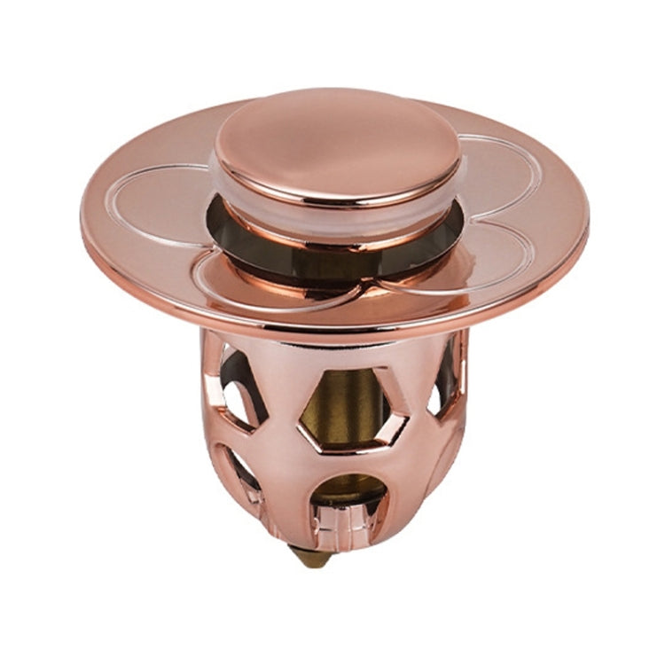 005 Washbasin Bouncing Core Push-type Deodorant Drain Plug, Specification: Rose Gold, Cap, Gray, Silver Gray, Rose Gold