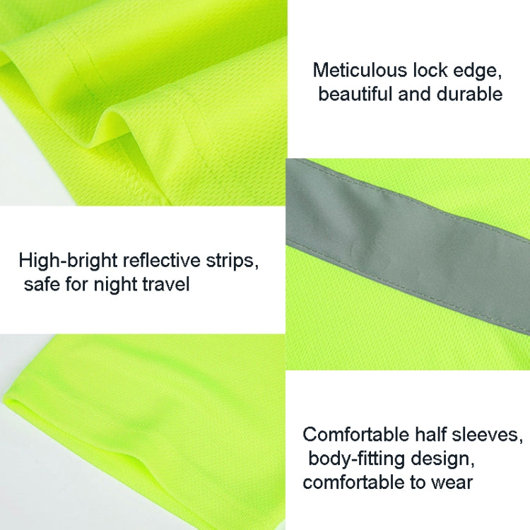 Reflective Quick-drying T-shirt Lapel Short-sleeved Safety Work Shirt, XXL, XXXXL