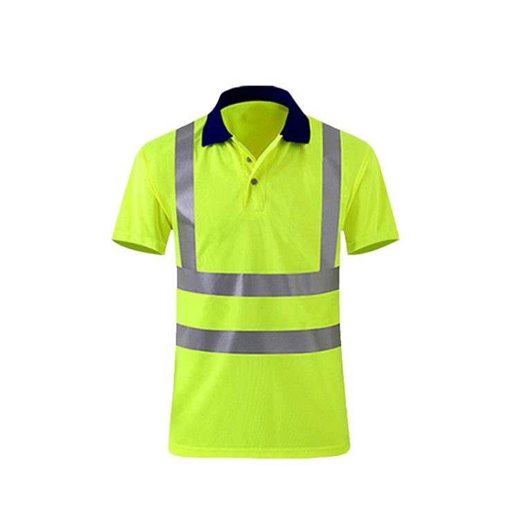 Reflective Quick-drying T-shirt Lapel Short-sleeved Safety Work Shirt, XXL, XXXXL