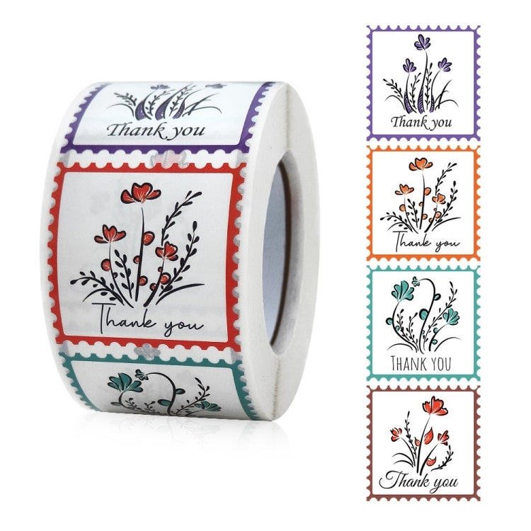 Thank You Square Self-adhesive Gift Food Packaging Seal Sticker Card Label, 38x38mm