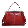 036 Vintage Buckle Handbags Leather Adjustable Crossbody Bag