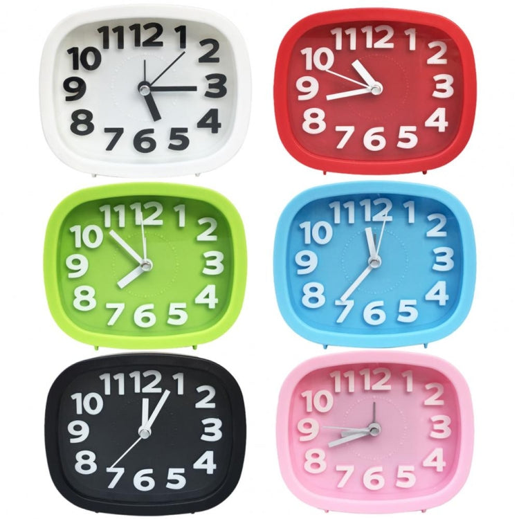 Square Candy Color Stereo Digital Silent Alarm Clock Children Student Alarm Clock, Square (Green), Square (Blue), Square (Black), Square (Pink), Square (Red)