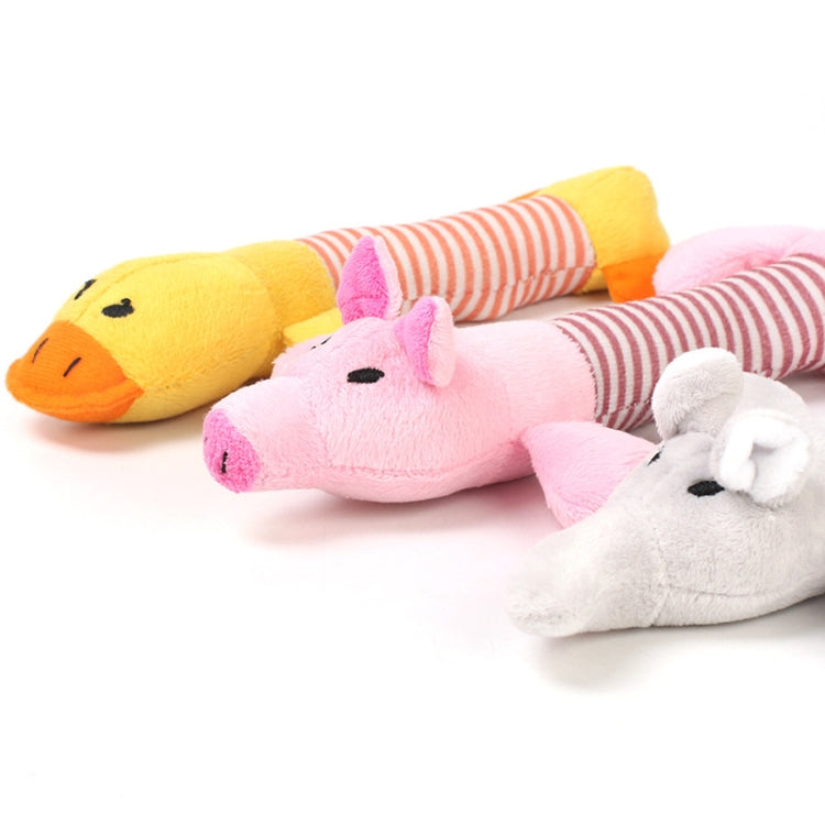 Animal Cute Long Striped Plush Sounding Pet Toy, Elephant, Pig, Duck