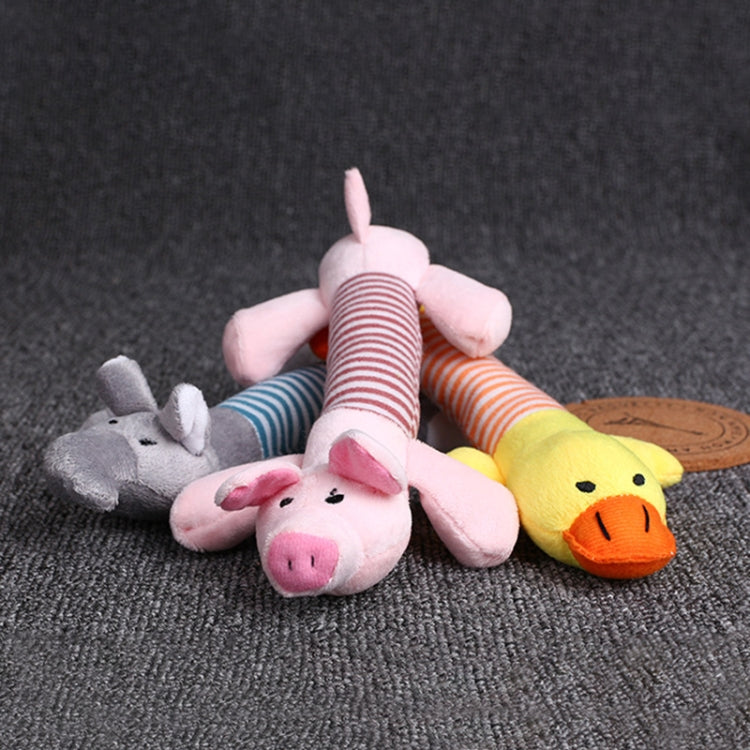 Animal Cute Long Striped Plush Sounding Pet Toy, Elephant, Pig, Duck