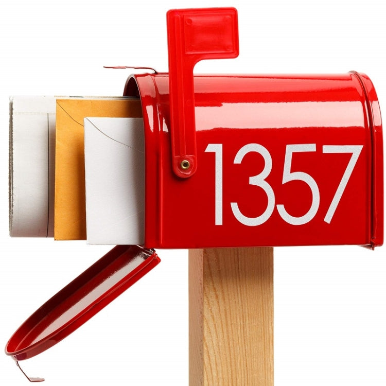 Night Reflective Mailbox Digital Number Waterproof Sticker, 3 inches, 4 inches