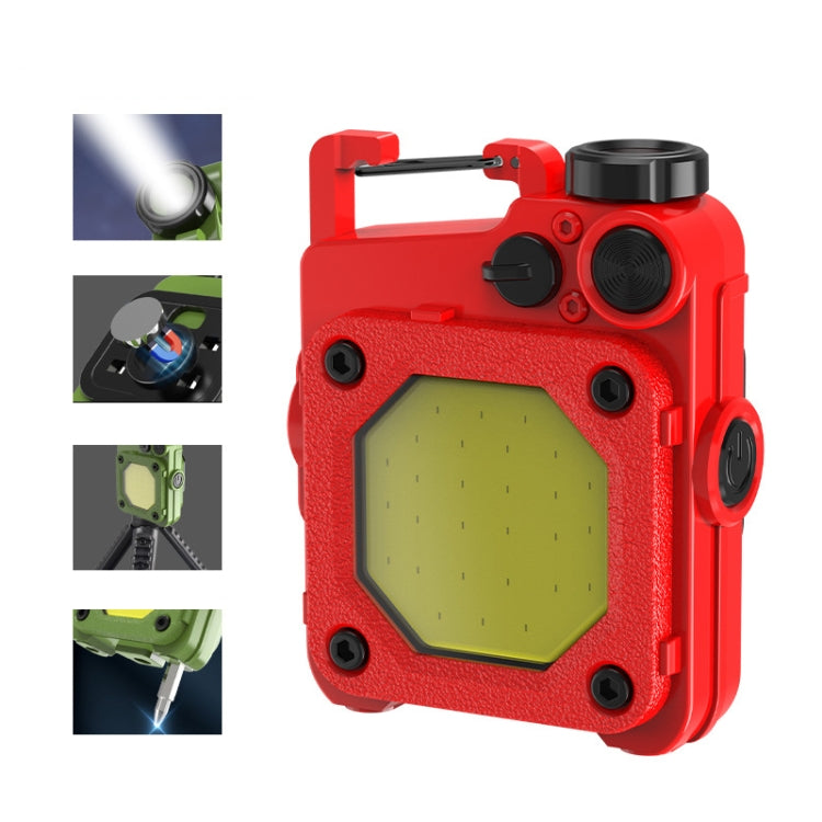Mini Keychain COB Flashlight USB Rechargeable Magnetic Work Light For Outdoor Camping, Green, Red, Black, Yellow