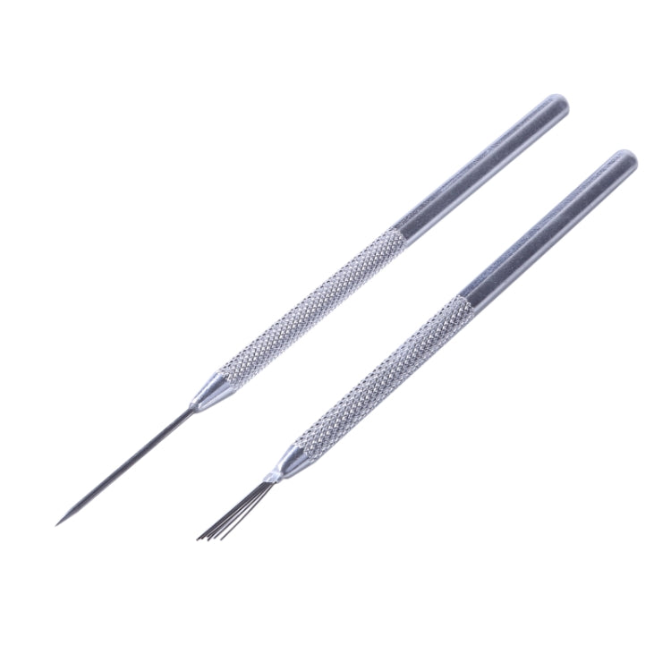 5pcs Ceramic Aluminum Rod Puncher DIY Clay Art Supplies, Seven Needles, Texture Brush