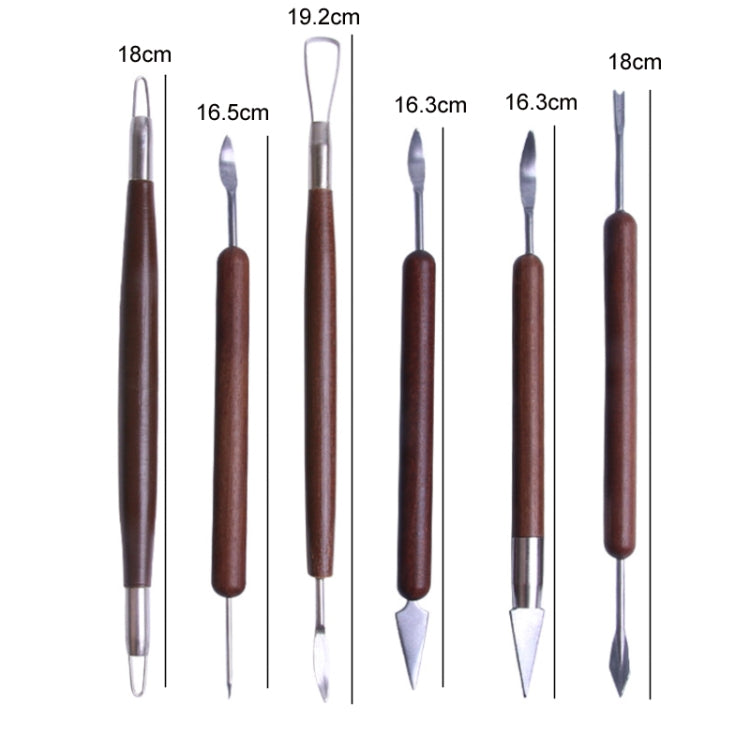 Wooden Pottery Trimming Tools Educational Art Supplies, 6pcs/set