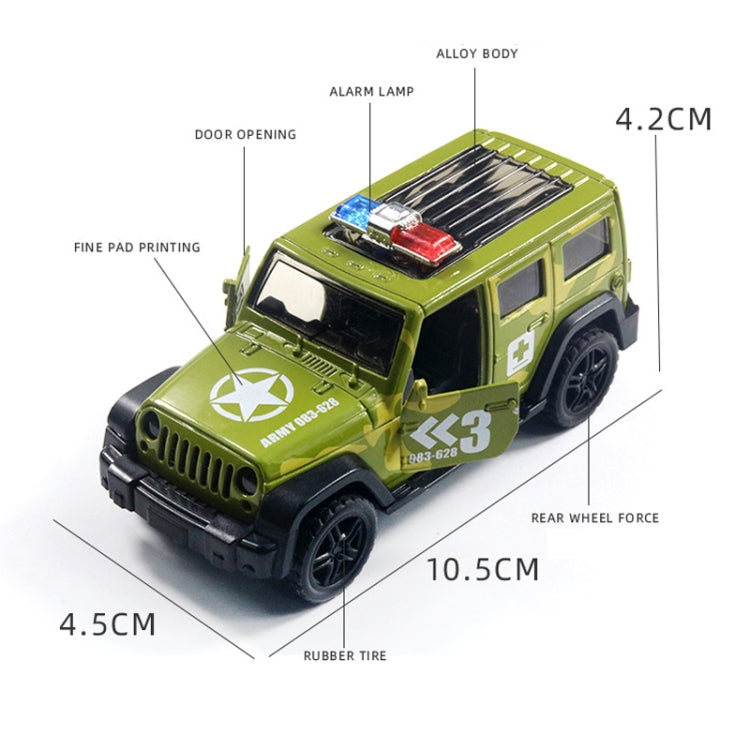 1:36 Off-road Police Car Ambulance Model Boy Car Toy With Sound and Light, Police Car, Ambulance Car, fire truck, Army