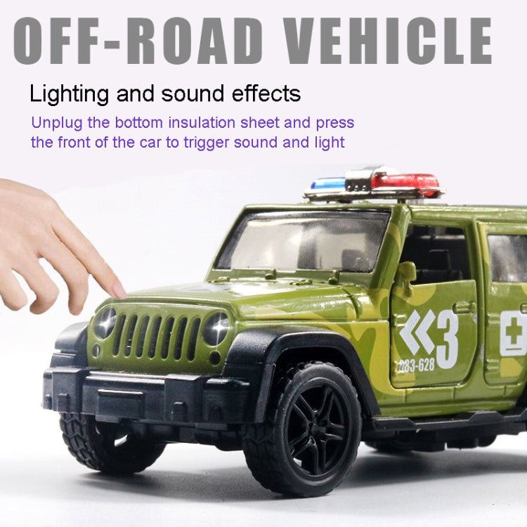 1:36 Off-road Police Car Ambulance Model Boy Car Toy With Sound and Light, Police Car, Ambulance Car, fire truck, Army