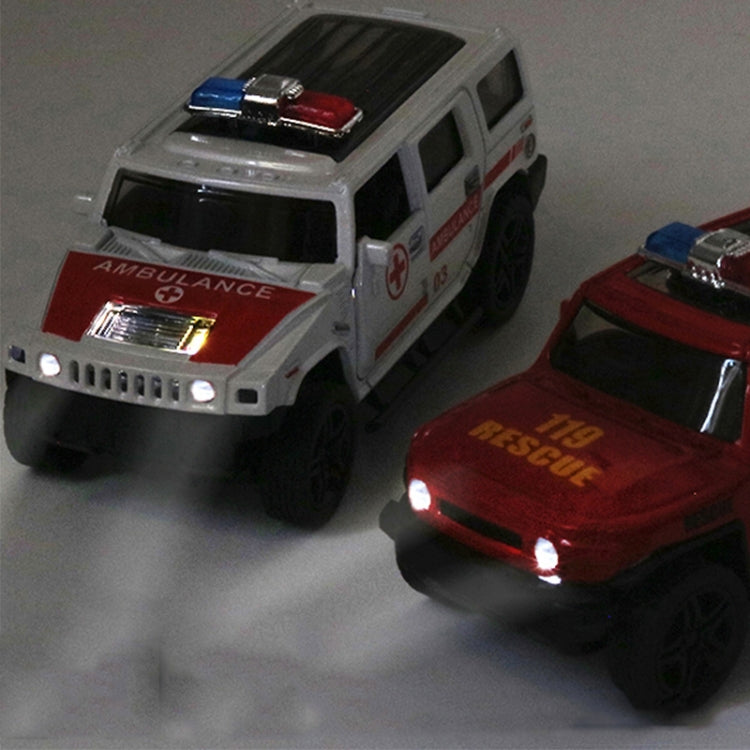1:36 Off-road Police Car Ambulance Model Boy Car Toy With Sound and Light, Police Car, Ambulance Car, fire truck, Army