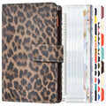 A6 Leopard Print Cash Budget Notebook  Loose Leaf Financial Management Notepad, Light Brown, Deep Brown, Beige Brown, Blue, Pink, Cow Pattern Black White