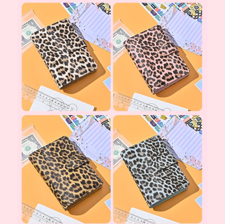 A6 Leopard Print Cash Budget Notebook  Loose Leaf Financial Management Notepad, Light Brown, Deep Brown, Beige Brown, Blue, Pink, Cow Pattern Black White