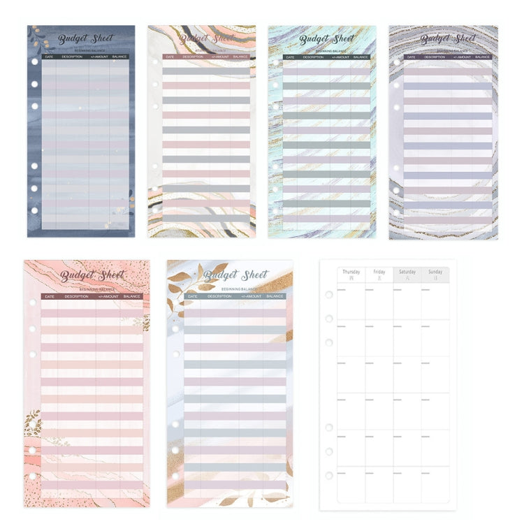 A6 Leopard Print Cash Budget Notebook  Loose Leaf Financial Management Notepad, Light Brown, Deep Brown, Beige Brown, Blue, Pink, Cow Pattern Black White