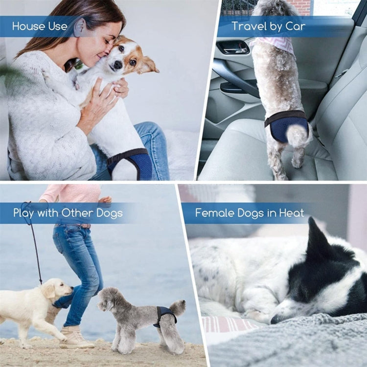 Breathable Dog Physiological Pants Menstrual Pants Anti-harassment Sanitary Pants, Blue S: 24-32cm, Blue M: 35-43cm, Blue L: 40-49cm, Blue XL: 50-59cm, Black S: 24-32cm, Black M: 35-43cm, Black L: 40-49cm, Black XL: 50-59cm