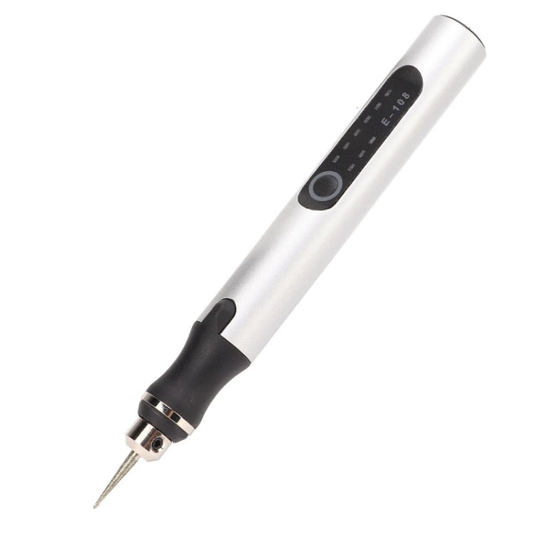 E108 59pcs/set Wireless Portable USB Rechargeable Mini Electric Drill Pen, Silver, Rose Gold