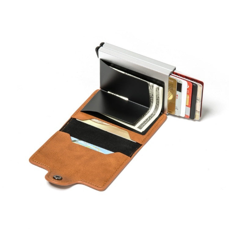 Automatic Pop-up Card Holder Metal Card Box RFID Credit Card Bank Card Box Wallet, GS-AL003 Red, GS-AL003 Blue, GS-AL003  Black, GS-AL003 Coffee, GS-AL003 Brown