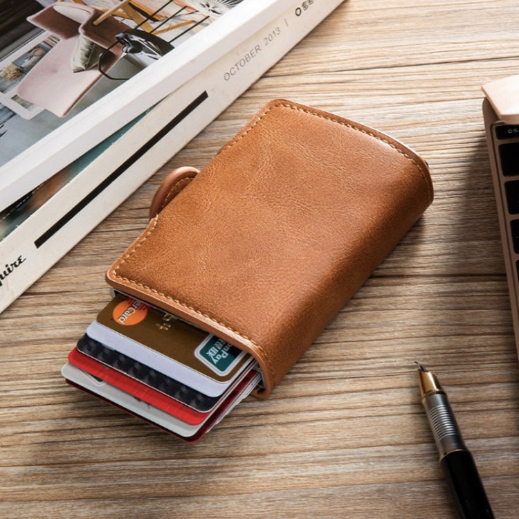 Automatic Pop-up Card Holder Metal Card Box RFID Credit Card Bank Card Box Wallet, GS-AL003 Red, GS-AL003 Blue, GS-AL003  Black, GS-AL003 Coffee, GS-AL003 Brown