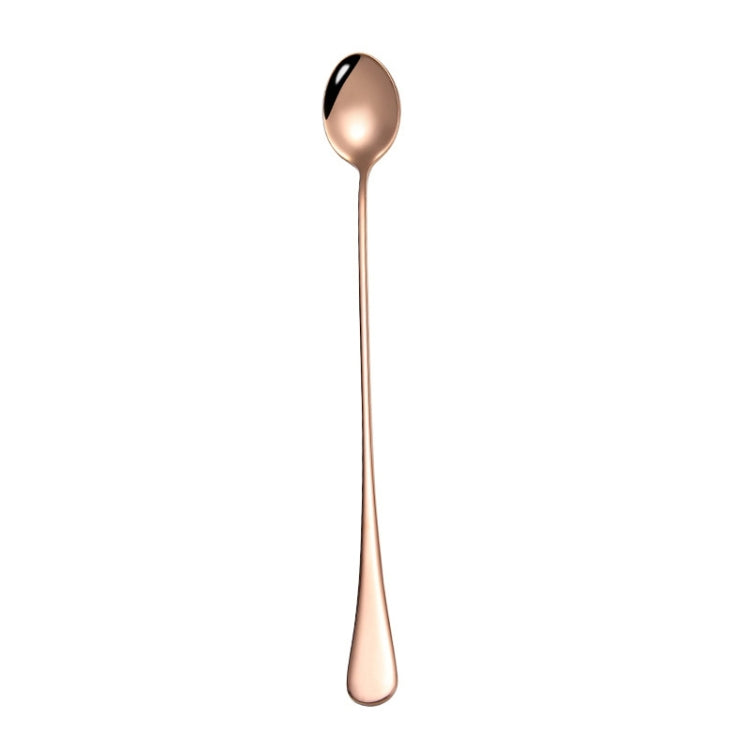 304 Stainless Steel Long Handle Thickened Pointed Spoon Coffee Ice Drink Mixing Spoon, Stainless Steel Color, Titanium Gold, Rose Gold, Colorful, Titanium Black